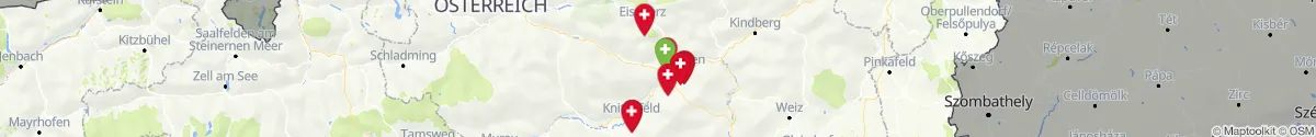 Kartenansicht für Apotheken-Notdienste in der Nähe von Mautern in Steiermark (Leoben, Steiermark)